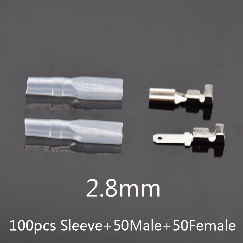 200 gab. Sieviešu vīriešu lāpstas gofrēšanas spailes uzmavas stieples aptinuma savienotājs 22-16 AWG 0,5 mm2-1,5 mm2 2,8 mm 4,8 mm 6,3 mm