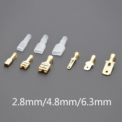 100pcs/50pcs 2,8/4,8/6,3mm Spade Crimp Terminals Electrical Insolating Sleeve Wire Connector for 22-16 AWG 0,5mm2-1,5mm2