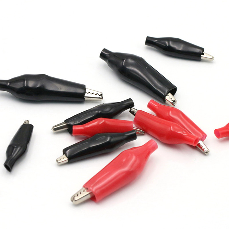 10 kom/lot 28 mm/35 mm/45 mm metalna aligatorska stezaljka G98 krokodilska električna stezaljka za ispitivanje mjerača sonde crno/crvena s plastičnim poklopcem
