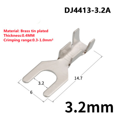 100 komada golih hladno prešanih stezaljki u obliku vilice, ušica u obliku slova Y 3,2 mm 4,2 mm 5,2 mm 6,2 mm 8,2 mm konektor žice za automobilski kabel