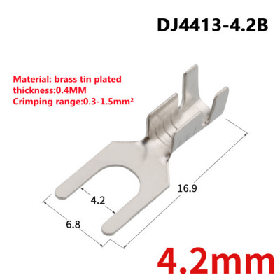 100 komada golih hladno prešanih stezaljki u obliku vilice, ušica u obliku slova Y 3,2 mm 4,2 mm 5,2 mm 6,2 mm 8,2 mm konektor žice za automobilski kabel