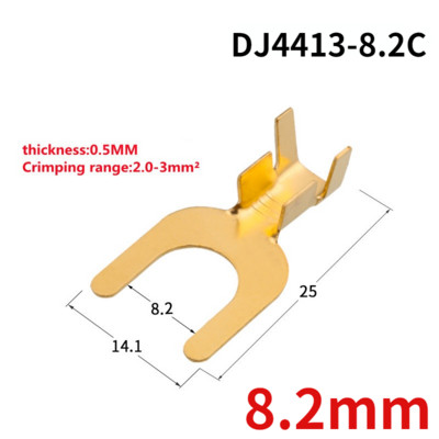 100 komada golih hladno prešanih stezaljki u obliku vilice, ušica u obliku slova Y 3,2 mm 4,2 mm 5,2 mm 6,2 mm 8,2 mm konektor žice za automobilski kabel
