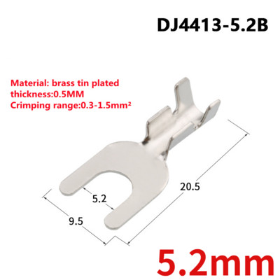 100 komada golih hladno prešanih stezaljki u obliku vilice, ušica u obliku slova Y 3,2 mm 4,2 mm 5,2 mm 6,2 mm 8,2 mm konektor žice za automobilski kabel