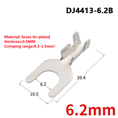 100 komada golih hladno prešanih stezaljki u obliku vilice, ušica u obliku slova Y 3,2 mm 4,2 mm 5,2 mm 6,2 mm 8,2 mm konektor žice za automobilski kabel