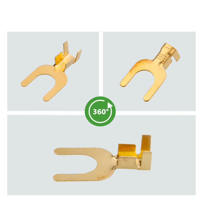 100 komada golih hladno prešanih stezaljki u obliku vilice, ušica u obliku slova Y 3,2 mm 4,2 mm 5,2 mm 6,2 mm 8,2 mm konektor žice za automobilski kabel