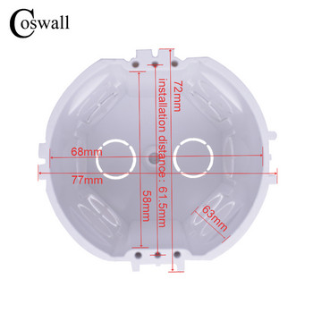 COSWALL EU Standard, Στρογγυλό κιβώτιο στερέωσης τοίχου, εσωτερική κασέτα, κουτί καλωδίωσης, λευκό πίσω κουτί για διακόπτη και πρίζα ΕΕ