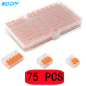 Kutija od 30-75 kom, električni brzi konektor, priključni terminalni blok, mini brzi žičani konektor, završetak kabela, 0,4-6,0 mm