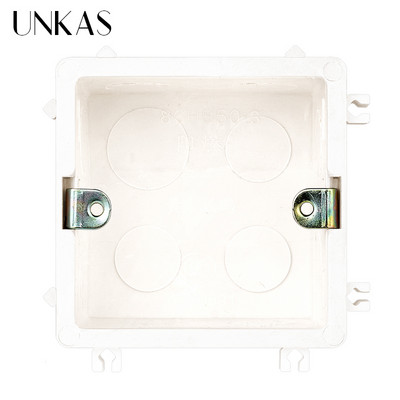 UNKAS visoka podesiva prozirna unutarnja kazeta za ugradnju za sklopku i utičnicu tipa 86, crna stražnja kutija za ožičenje