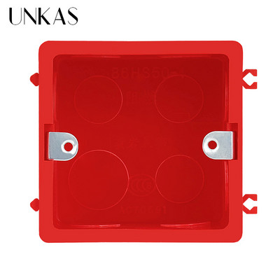 UNKAS visoka podesiva prozirna unutarnja kazeta za ugradnju za sklopku i utičnicu tipa 86, crna stražnja kutija za ožičenje
