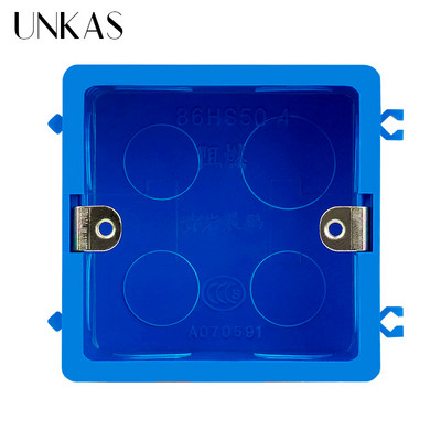 UNKAS visoka podesiva prozirna unutarnja kazeta za ugradnju za sklopku i utičnicu tipa 86, crna stražnja kutija za ožičenje