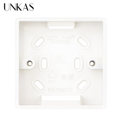 UNKAS visoka podesiva prozirna unutarnja kazeta za ugradnju za sklopku i utičnicu tipa 86, crna stražnja kutija za ožičenje