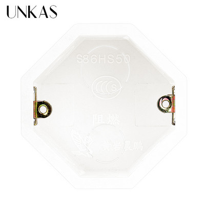 UNKAS visoka podesiva prozirna unutarnja kazeta za ugradnju za sklopku i utičnicu tipa 86, crna stražnja kutija za ožičenje