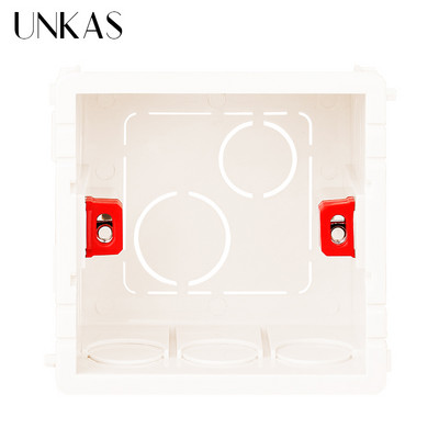 UNKAS visoka podesiva prozirna unutarnja kazeta za ugradnju za sklopku i utičnicu tipa 86, crna stražnja kutija za ožičenje