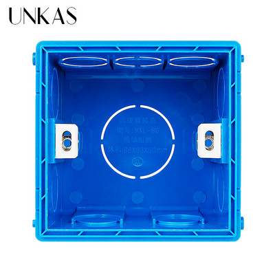 UNKAS visoka podesiva prozirna unutarnja kazeta za ugradnju za sklopku i utičnicu tipa 86, crna stražnja kutija za ožičenje