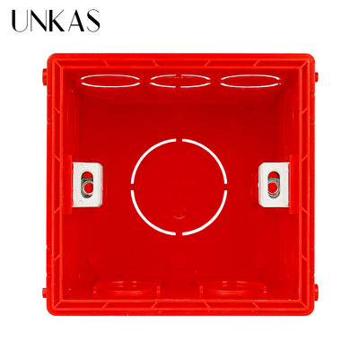 UNKAS visoka podesiva prozirna unutarnja kazeta za ugradnju za sklopku i utičnicu tipa 86, crna stražnja kutija za ožičenje