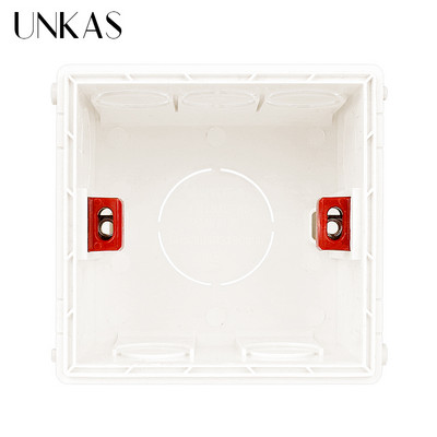 UNKAS visoka podesiva prozirna unutarnja kazeta za ugradnju za sklopku i utičnicu tipa 86, crna stražnja kutija za ožičenje