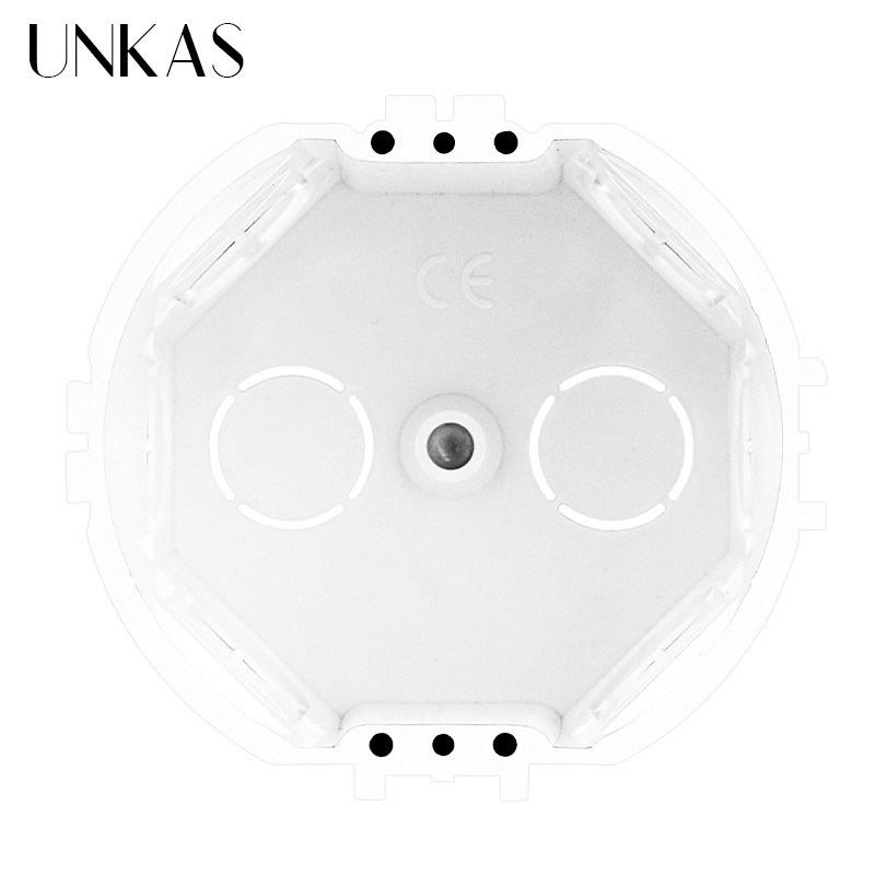 UNKAS visoka podesiva prozirna unutarnja kazeta za ugradnju za sklopku i utičnicu tipa 86, crna stražnja kutija za ožičenje