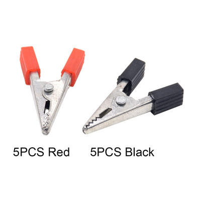 10PCS Izolirane krokodilske kopče Plastična ručka Kabel Ispitivanje metalnih aligatorskih kopči Stezaljke 35 mm duljine