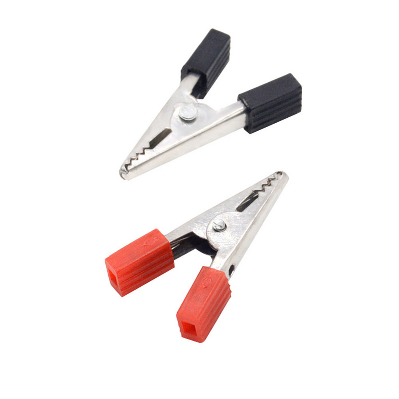 10PCS Izolirane krokodilske kopče Plastična ručka Kabel Ispitivanje metalnih aligatorskih kopči Stezaljke 35 mm duljine