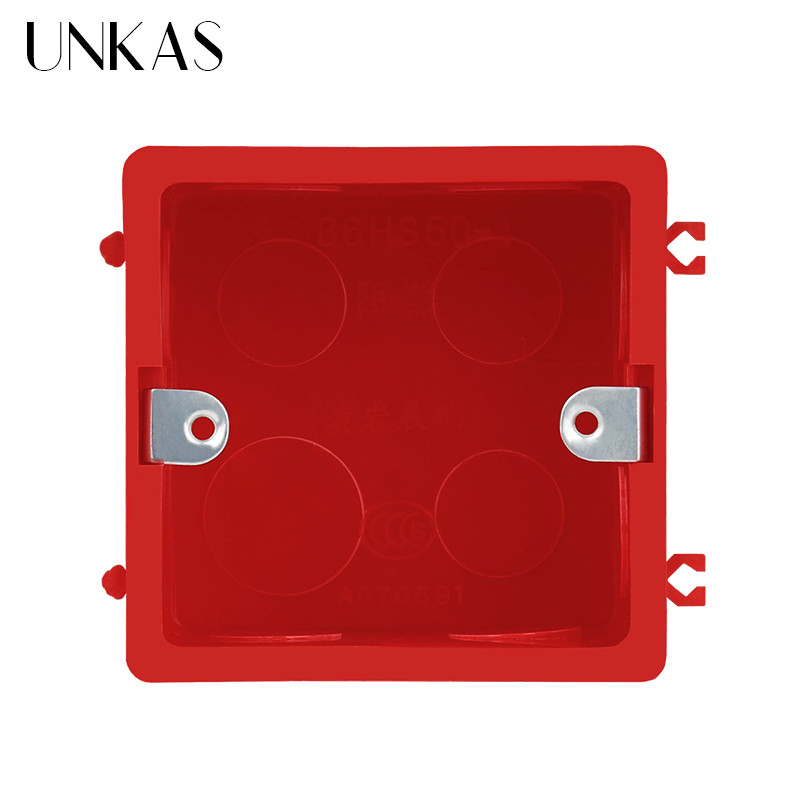 UNKAS visokokvalitetna PVC plastika otporna na plamen Waring stražnja kutija Podesiva montažna unutarnja kaseta za prekidač i utičnicu