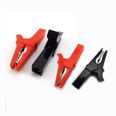 55 mm Krokodil stezaljka Sonda Aligatorska kopča Aligatorske kvačice DIY kopče Testna sonda Crno-crvena boja Utičnica kabela Izolirane električne kopče