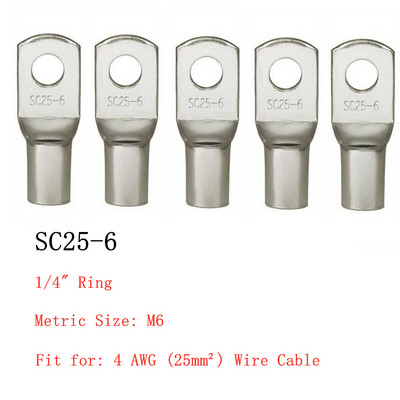 100/50/25/10PCS 4-25mm Asortiman Konzervirane bakrene ušice Prstenasti stezaljke Baterija Žica za zavarivanje Komplet konektora