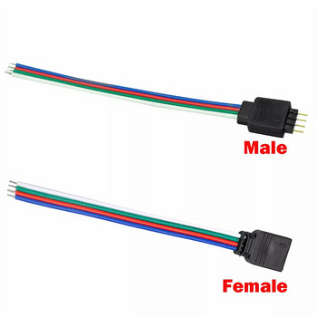 4-пинов, 5-пинов LED RGB RGBW лентен конектор, мъжки и женски щепсел, свързващ кабел за 5050 RGB RGBW лентова светлина