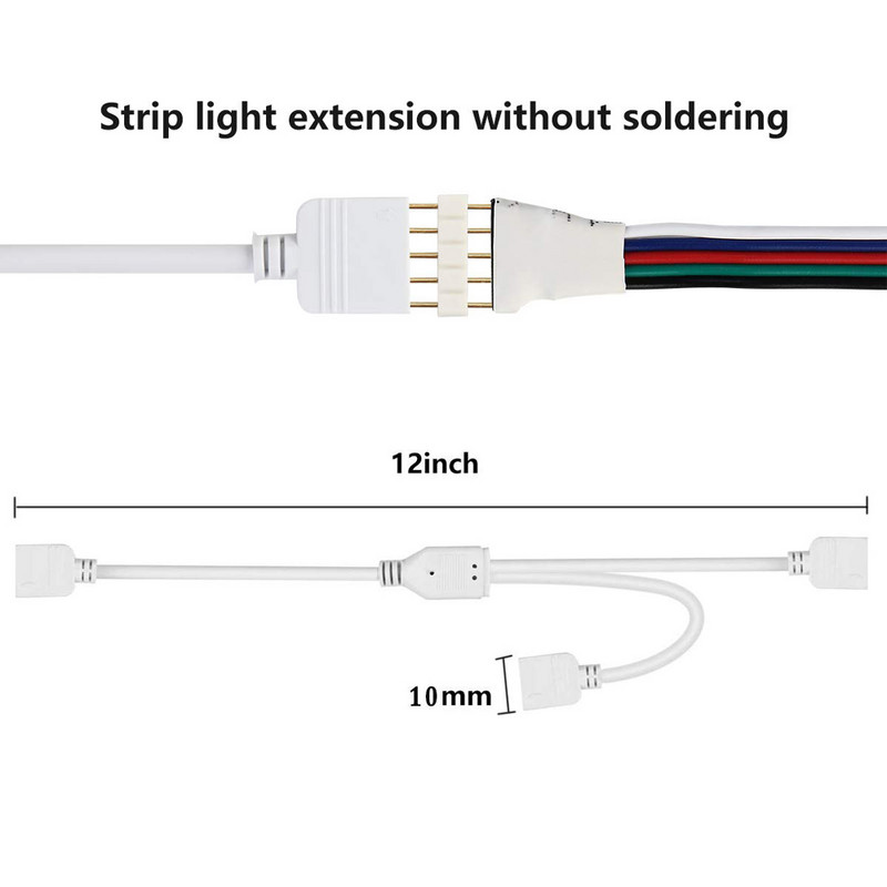4Pin 5Pin RGB RGBW konektor Kabel ženski produžni HUB 1 do 2 3 4 Razdjelna žica Za 5050 3528 RGB RGBW RGB+WW LED svjetlo trake
