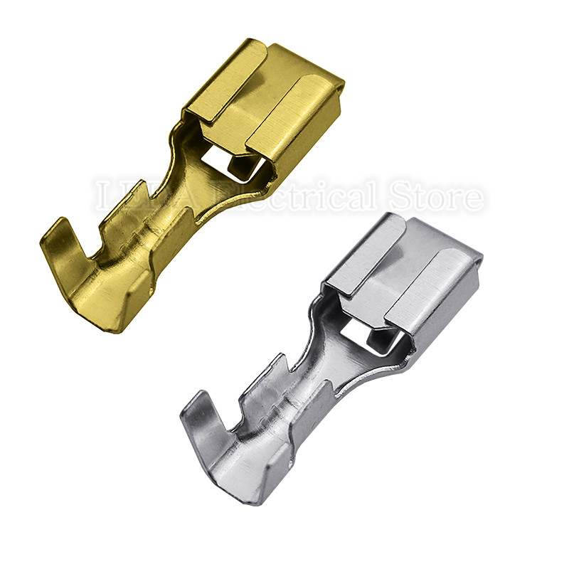 100Pcs/50Pcs 6.3mm Automobilski Crimp Terminal Muški Ženski Spade Connector Mjedeni Auto Spice Stezaljke DJ611-6.3B DJ621-6.3B