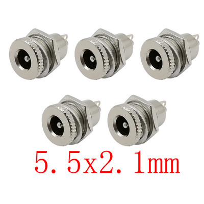 5 buc DC-099 5,5 x 2,1 mm mufă femelă mufă conector pentru montare pe panou Adaptor metal pentru mufă DC 5,5 x 2,1 mm și capac impermeabil