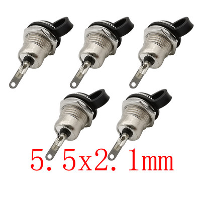 5 buc DC-099 5,5 x 2,1 mm mufă femelă mufă conector pentru montare pe panou Adaptor metal pentru mufă DC 5,5 x 2,1 mm și capac impermeabil