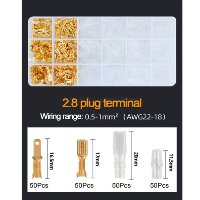 600kom 2,8 mm 4,8 mm 6,3 mm univerzalni opružni utikač za žičane konektore naborane spojne stezaljke ručnih alata SN-48B