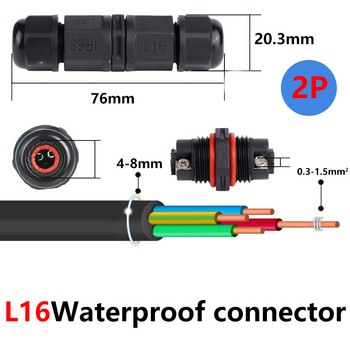 IP68 водоустойчив кабелен конектор I-тип/Y-тип/T-тип 2Pin 3Pin 4Pin 5Pin Адаптер за електрически клеми Съединител за проводник LED светлина