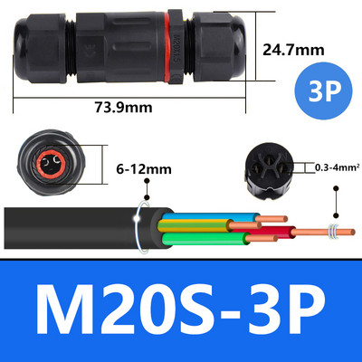 IP68 vodootporni kabelski konektor I-tip/Y-tip/T-tip 2Pin 3Pin 4Pin 5Pin Adapter električnog terminala Žičani konektor LED svjetlo