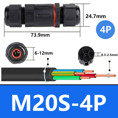 IP68 vodootporni kabelski konektor I-tip/Y-tip/T-tip 2Pin 3Pin 4Pin 5Pin Adapter električnog terminala Žičani konektor LED svjetlo