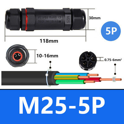 IP68 vodootporni kabelski konektor I-tip/Y-tip/T-tip 2Pin 3Pin 4Pin 5Pin Adapter električnog terminala Žičani konektor LED svjetlo