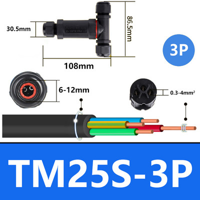 IP68 vodootporni kabelski konektor I-tip/Y-tip/T-tip 2Pin 3Pin 4Pin 5Pin Adapter električnog terminala Žičani konektor LED svjetlo
