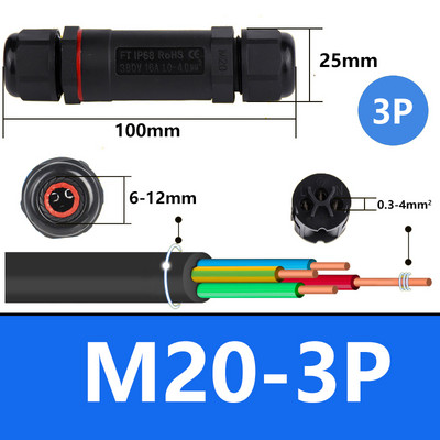 IP68 vodootporni kabelski konektor I-tip/Y-tip/T-tip 2Pin 3Pin 4Pin 5Pin Adapter električnog terminala Žičani konektor LED svjetlo