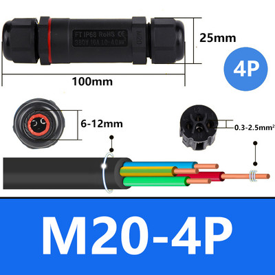 IP68 vodootporni kabelski konektor I-tip/Y-tip/T-tip 2Pin 3Pin 4Pin 5Pin Adapter električnog terminala Žičani konektor LED svjetlo