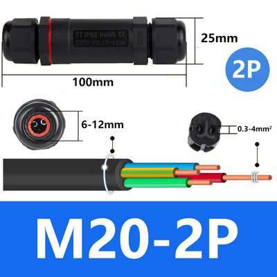 IP68 vodootporni kabelski konektor I-tip/Y-tip/T-tip 2Pin 3Pin 4Pin 5Pin Adapter električnog terminala Žičani konektor LED svjetlo