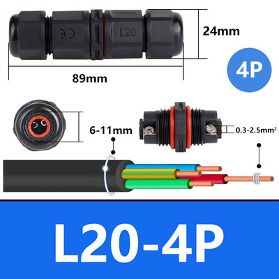 IP68 vodootporni kabelski konektor I-tip/Y-tip/T-tip 2Pin 3Pin 4Pin 5Pin Adapter električnog terminala Žičani konektor LED svjetlo