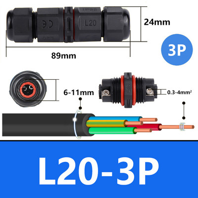 IP68 vodootporni kabelski konektor I-tip/Y-tip/T-tip 2Pin 3Pin 4Pin 5Pin Adapter električnog terminala Žičani konektor LED svjetlo