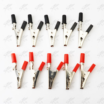 10 kom/lot Izolirane krokodilske kopče Plastična ručka Kabelska olovka Testiranje Metalne aligatorske kopče Stezaljke 52 mm