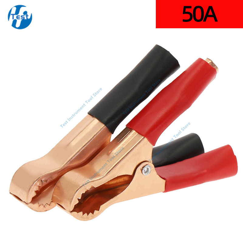 2Pcs 50A Crveni + Crni 80 mm Crocodile Auto Karavan Van Battery Test Lead Steps Najbolja promocija Aligator kopče Konektor Utikač Napajanje
