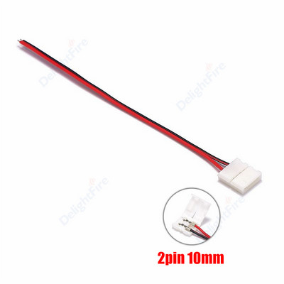 5/10 gab. LED lentes savienotājs 2 kontaktu LED sloksnes piederumi, savienotāji 8/10 mm, piemēroti 2835 3528 5050 5730 5630 SMD LED lentei