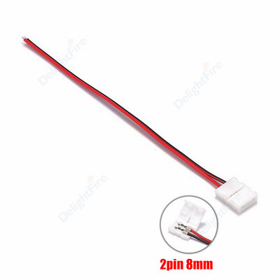 5/10 gab. LED lentes savienotājs 2 kontaktu LED sloksnes piederumi, savienotāji 8/10 mm, piemēroti 2835 3528 5050 5730 5630 SMD LED lentei