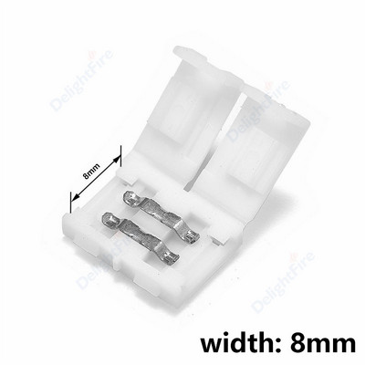 5/10 gab. LED lentes savienotājs 2 kontaktu LED sloksnes piederumi, savienotāji 8/10 mm, piemēroti 2835 3528 5050 5730 5630 SMD LED lentei