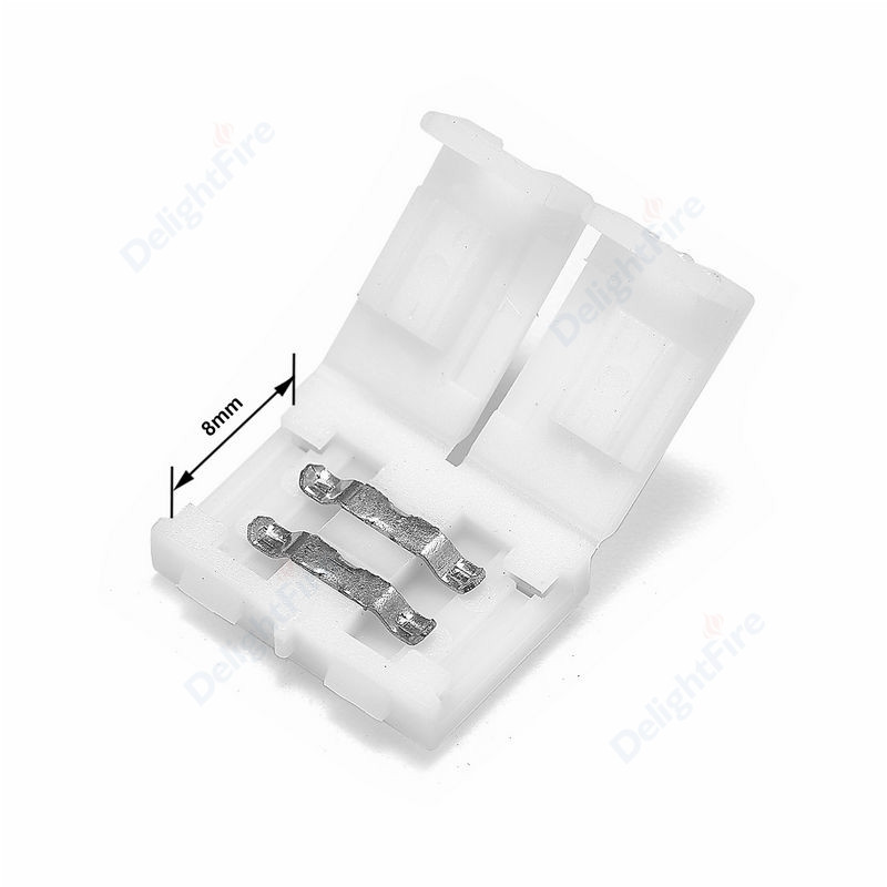 5/10 gab. LED lentes savienotājs 2 kontaktu LED sloksnes piederumi, savienotāji 8/10 mm, piemēroti 2835 3528 5050 5730 5630 SMD LED lentei