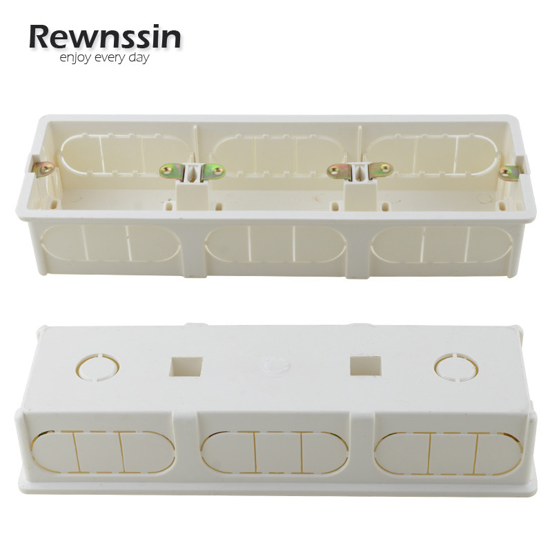 Razvodna kutija s tri utičnice Rewnssin, dodaci za zidnu unutarnju električnu instalaciju, kutija za ugradnju stražnje kazete tipa 258