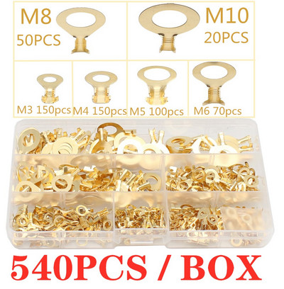150/540 KOM M3/M4/M5/M6/M8/M10 Prstenaste ušice Oči Bakrene stezaljke Kabelska papučica Konektor za žice Neizolirani set asortimana